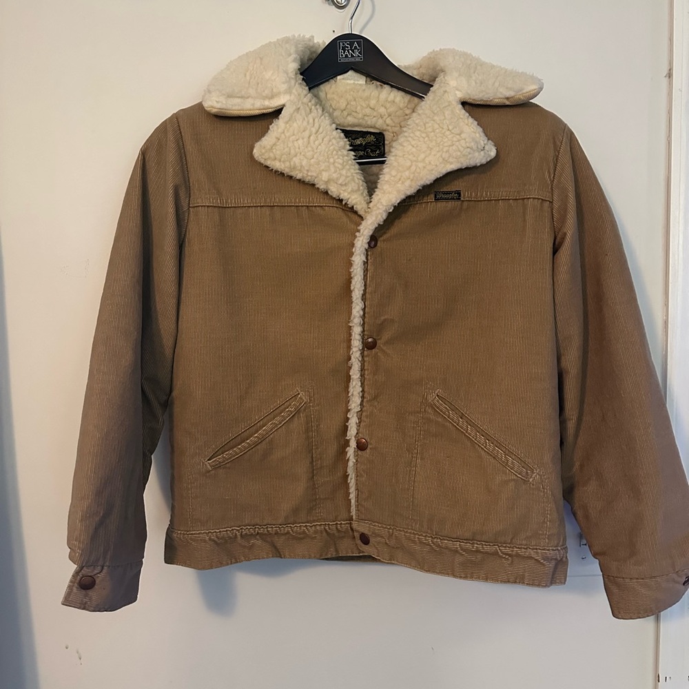 Wrangler Truckers corduroy and Sherpa coat $$40